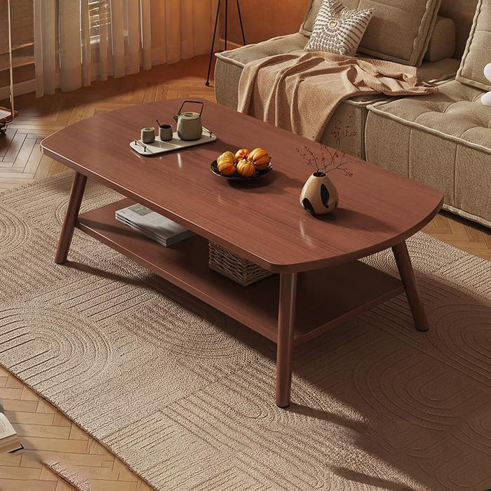 Meja Tamu Minimalis Kayu Modern – 2 Tingkat